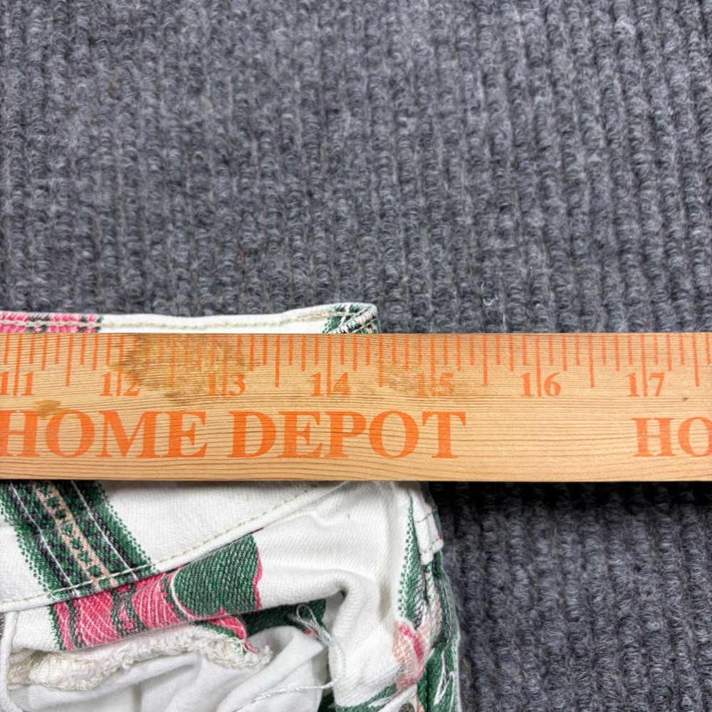 BDG Urban Outfitters Jeans Womens 29 Floral Striped Flare White Pink Green - Picture 7 of 9